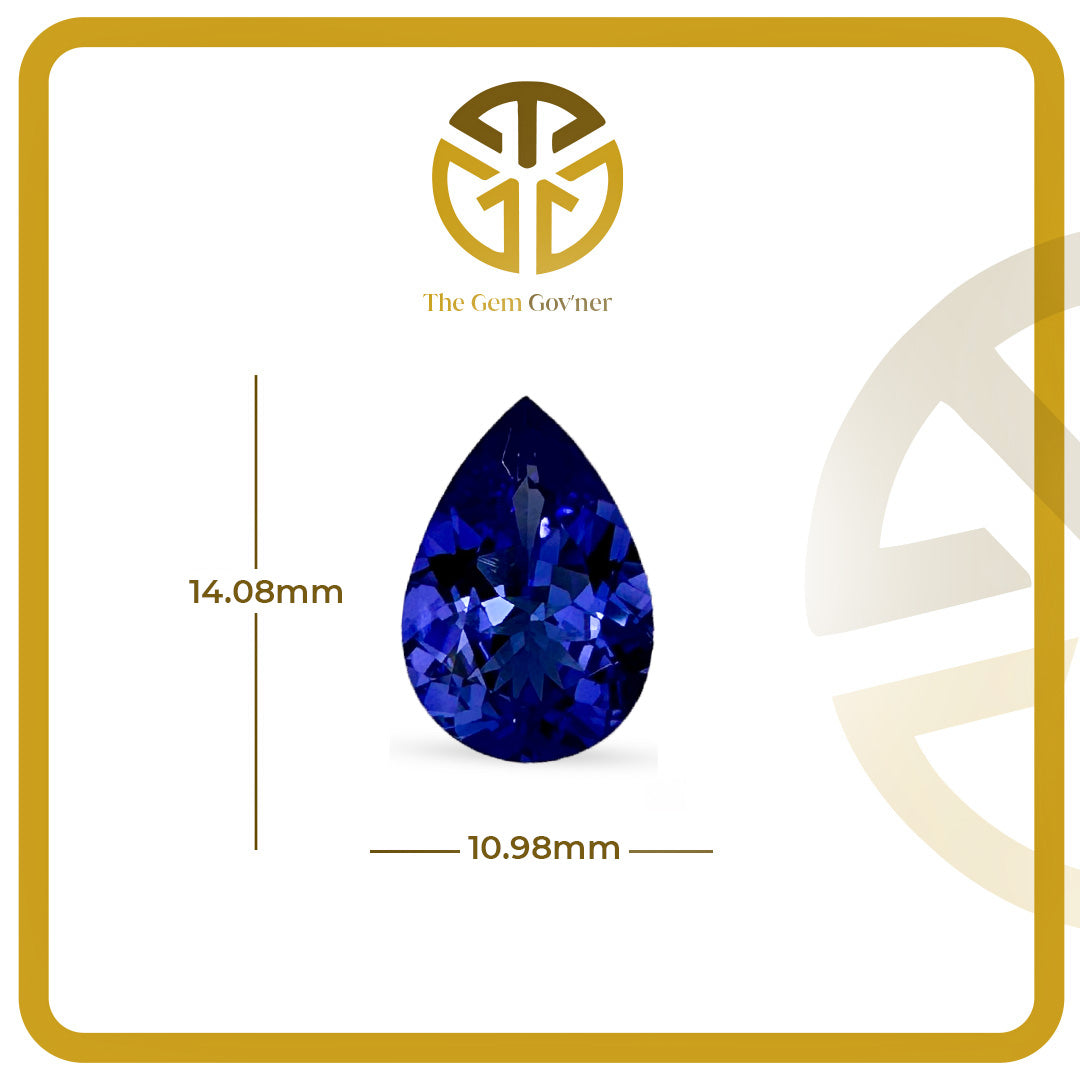 Vivid Blue Pear Shape Tanzanite