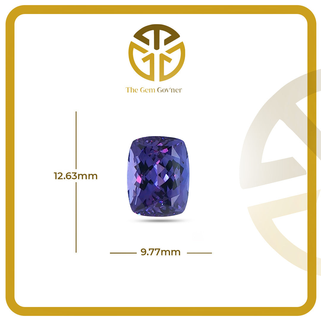 Cushion Cut Bluish Purple Tanzanite